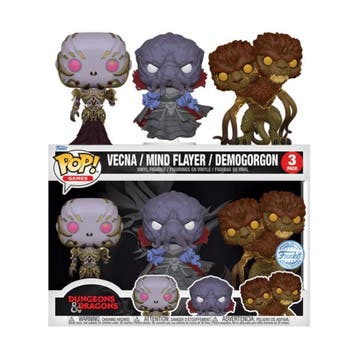 Funko Pop D&D  Vecna, Mind Flayer & Demogorgon, Verzenden
