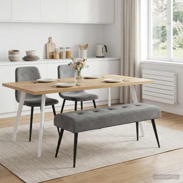 vidaXL Bank met knopen tufting Donkergrijs 110 x 40 x 46 cm, Verzenden