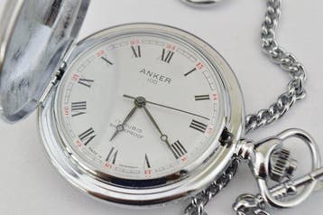 Anker 100 - 17 Jewels - pocket watch with chain - 1970-1979, Bijoux, Sacs & Beauté