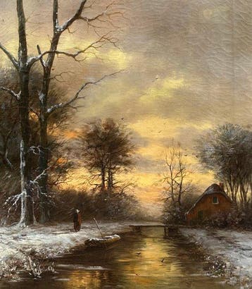 École néerlandaise (XX) - Winters boslandschap