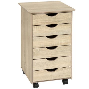 tectake Ladekast van hout 65x36x40cm - Licht hout, eiken Son, Verzenden, Nieuw