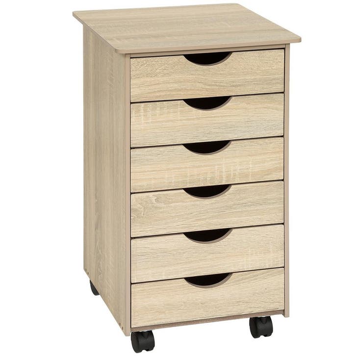 tectake Ladekast van hout 65x36x40cm - Licht hout, eiken Son, Huis en Inrichting, Kasten | Roldeurkasten en Archiefkasten, Verzenden