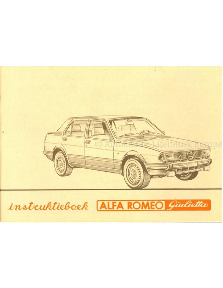 1982 ALFA ROMEO GIULIETTA INSTRUCTIEBOEKJE NEDERLANDS, Autos : Divers, Modes d'emploi & Notices d'utilisation