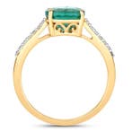 Bague - 14 carats Or jaune - 2.16ct. tw. Émeraude - Diamant, Bijoux, Sacs & Beauté