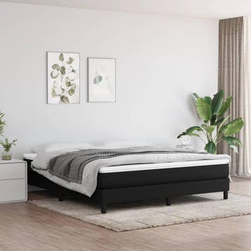 vidaXL Boxspring bed stof zwart 160x200 cm, Verzenden, Nieuw