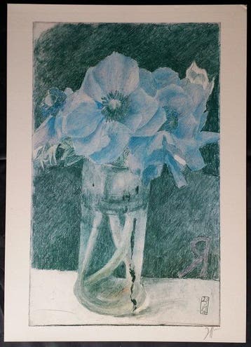 Horst Janssen (1929–1995) - Blaue Blumen