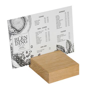 BLOC Cardd - Menukaarthouder Eikenhout 105x120x35 mm, Verzenden, Nieuw in verpakking
