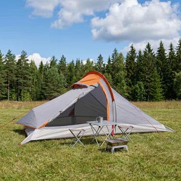 vidaXL Backpacking Tent Grijs en Oranje 4-persoons, Verzenden, Nieuw