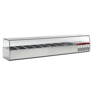 Opzetkoelvitrine | 8x 1/3 GN + 1x 1/9 GN | 0°C/+8°C |, Verzenden, Nieuw in verpakking