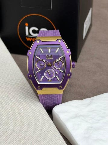 Ice-Watch - Boliday Purple Day/Date - Sans prix de réserve -, Handtassen en Accessoires, Horloges | Heren, Nieuw