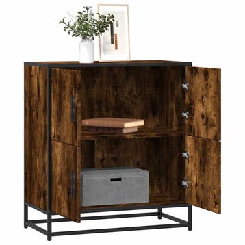 vidaXL Dressoir 68x35x76 cm bewerkt hout gerookt, Verzenden
