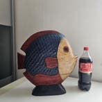 sculptuur, Ronde Discusvis – Diameter 42 cm - 38 cm - Hout