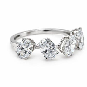 Zonder minimumprijs - Ring - 14 karaat Witgoud - 2.18ct. tw.