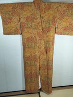Golden-beige base tone Silk Komon Kimono  - Kimono -