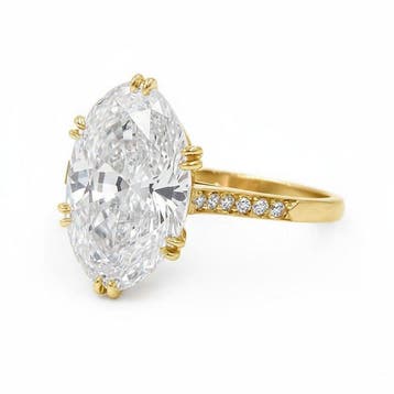 Ring - 14 karaat Geel goud - 4.20ct. tw. Diamant (Lab-grown)