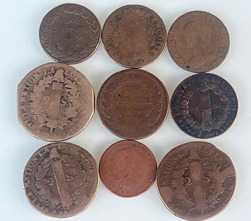 Frankrijk. Directoire/Consulat. Lot de 9 monnaies de la, Postzegels en Munten, Munten | Europa | Niet-Euromunten
