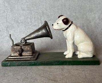 sculptuur, “His Masters Voice” Nipper voor Grammofoon - 12.5