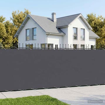 vidaXL Balkonscherm 1,5 x 25 m Stof met PU-coating Antraciet, Verzenden