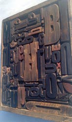 Drukblokken - Groot oud typografisch letterkastje - Italië -