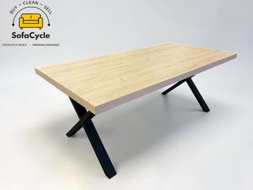Eettafel 200x95 met X-poten – overstock, Huis en Inrichting, Verzenden, Nieuw