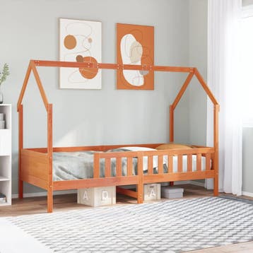vidaXL Bedhuis wasbruin massief grenenhout 90x200 cm, Verzenden