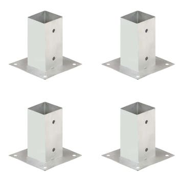 vidaXL Paalankers 4 st 71 mm gegalvaniseerd metaal, Verzenden, Nieuw