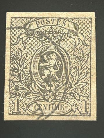 België 1866/1867 - Kleine Leeuw : ongetand (luxe marges) en, Gestempeld