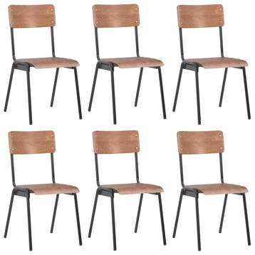 vidaXL Eetkamerstoelen 6 st multiplex bruin, Verzenden, Nieuw