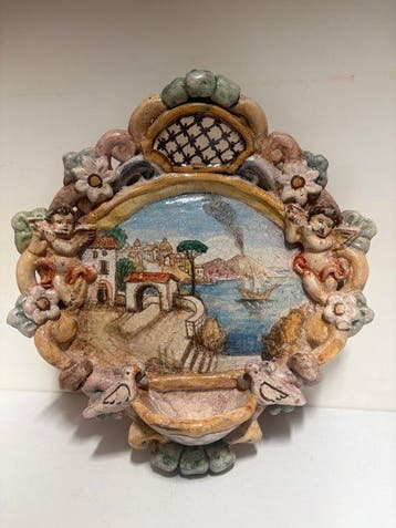 Wijwatervat - 20e eeuw - Vesuvio - 25 cm, Antiek en Kunst