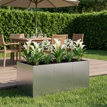 vidaXL Plantenbak zilver 120 x 80 x 60 cm Roestvrij staal, Jardin & Terrasse, Pots de fleurs, Verzenden
