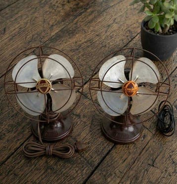 Paire RARE de ventilateurs de table vintage Calor Cat. N°