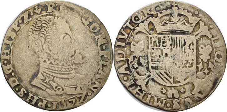1/5 Écu Philippe 1572 Nederland-flandern Philipp Ii von S.., Timbres & Monnaies, Monnaies | Europe | Monnaies non-euro, Envoi