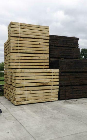 Eiken spoorbielzen | Eiken bielzen |  onbewerkt eikenhout, Ophalen of Verzenden, Biels