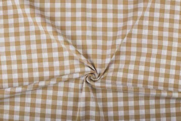 Brabants bont stof camelbruin wit geruit - 18mm geruit, Bruin, 120 cm of meer, Ophalen of Verzenden, Katoen