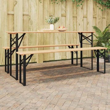 vidaXL Bier Tafelpoot 2 st Zwart 39 x 3 x 75 cm Gepoedercoat, Verzenden, Nieuw