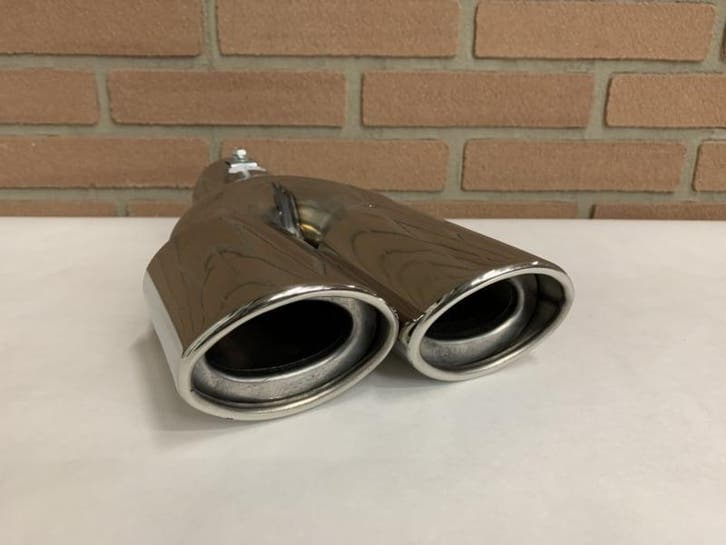 Uitlaat Sierstuk RVS Dubbel ovaal – 2 x 88X65mm LINKS, Auto-onderdelen, Uitlaatsystemen, Nieuw, Ophalen of Verzenden