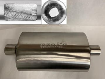 MAX Spiral Straight Flo Performance rvs uitlaat demper 2,5, Ophalen of Verzenden