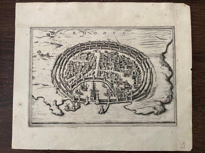 Greece , Ottoman Empire - Rhodos (Rhodes); Benedetto Bordone, Boeken, Atlassen en Landkaarten