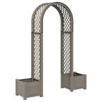 vidaXL Rozenboog met plantenbak Grijs 168,5 x 43 x 207 cm PP, Doe-het-zelf en Bouw, Verzenden