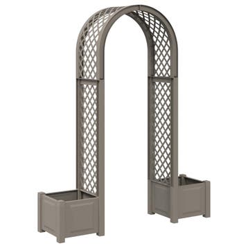 vidaXL Rozenboog met plantenbak Grijs 168,5 x 43 x 207 cm PP, Verzenden