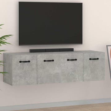 vidaXL Wandkasten 2 st 80x35x36,5 cm bewerkt hout betongrijs, Verzenden