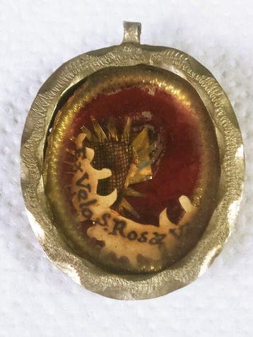 Antiek Reliekhouder - Zilver, Glas en Textiel - 1750-1800 -, Antiek en Kunst