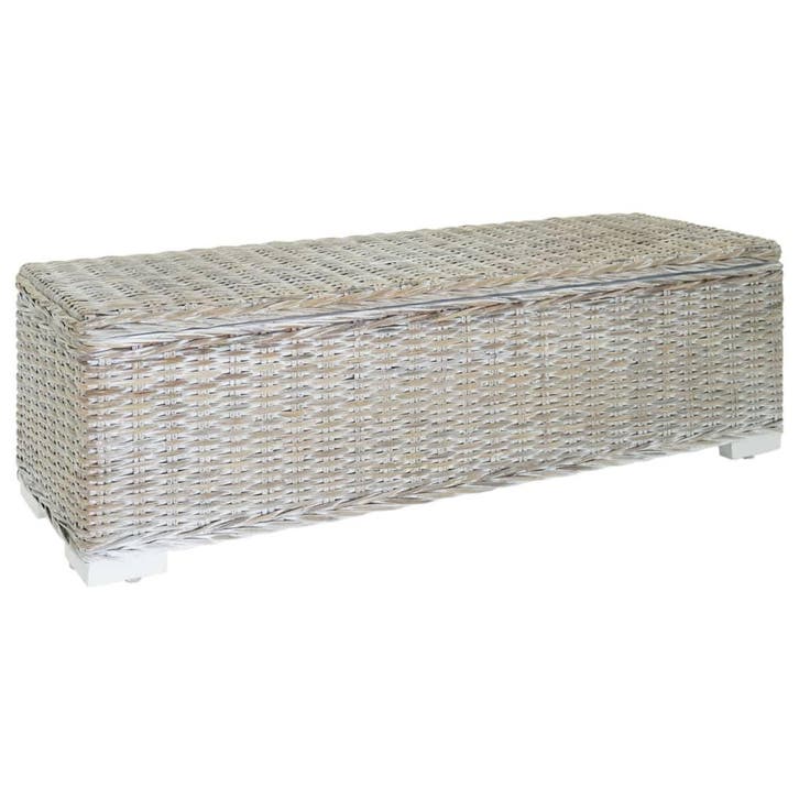 vidaXL Opbergbox 110 cm natuurlijk kubu rattan & massief, Huis en Inrichting, Overige Huis en Inrichting, Nieuw, Verzenden
