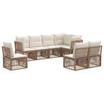 vidaXL Tuinbank Set 8 pcs Beige poly rattan, Verzenden