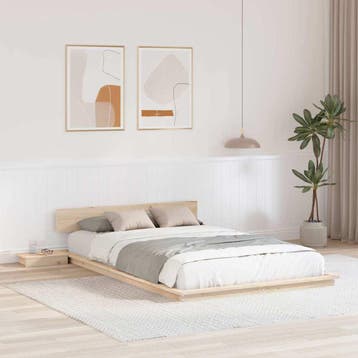 vidaXL Bedframe Bruin 120 x 190 cm Hout, Huis en Inrichting, Slaapkamer | Bedden, Verzenden, Nieuw