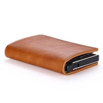 RFID Creditcard Houder Portemonnee - Vintage Leren Aluminium, Handtassen en Accessoires, Portemonnees, Verzenden, Nieuw
