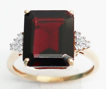 Zonder minimumprijs - Ring - 14 karaat Geel goud Granaat -, Bijoux, Sacs & Beauté, Bagues
