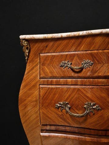 Commode - Parket, brons, marmer - Commode Napoleon III