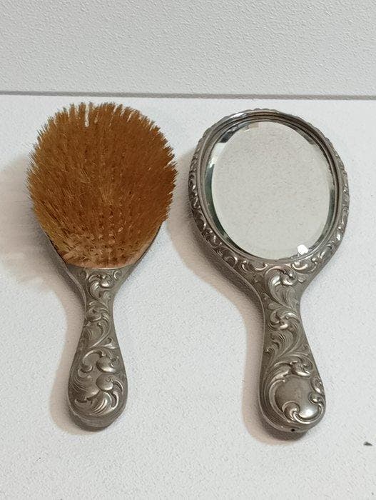 anders - Miroir à main (5) - Plaqué(e) argent, Antiquités & Art, Curiosités & Brocante