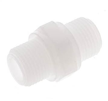Dubbele Nippel G3/8 Polypropyleen (PP) 10bar FDA 22mm Hex, Verzenden, Nieuw